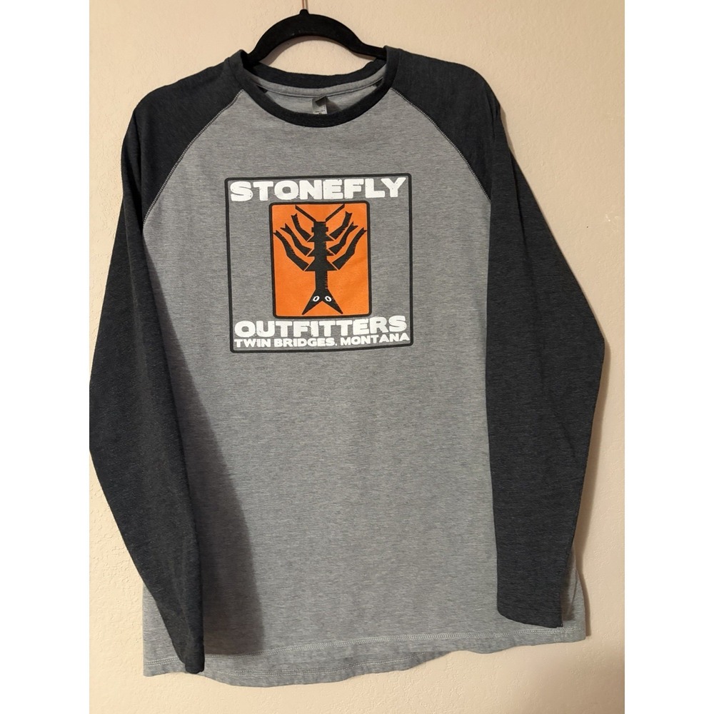 Ouray Sportswear Stonefly Sz  XL Long Sleeve Tshirt Cotton Blend Twin Bridges MT